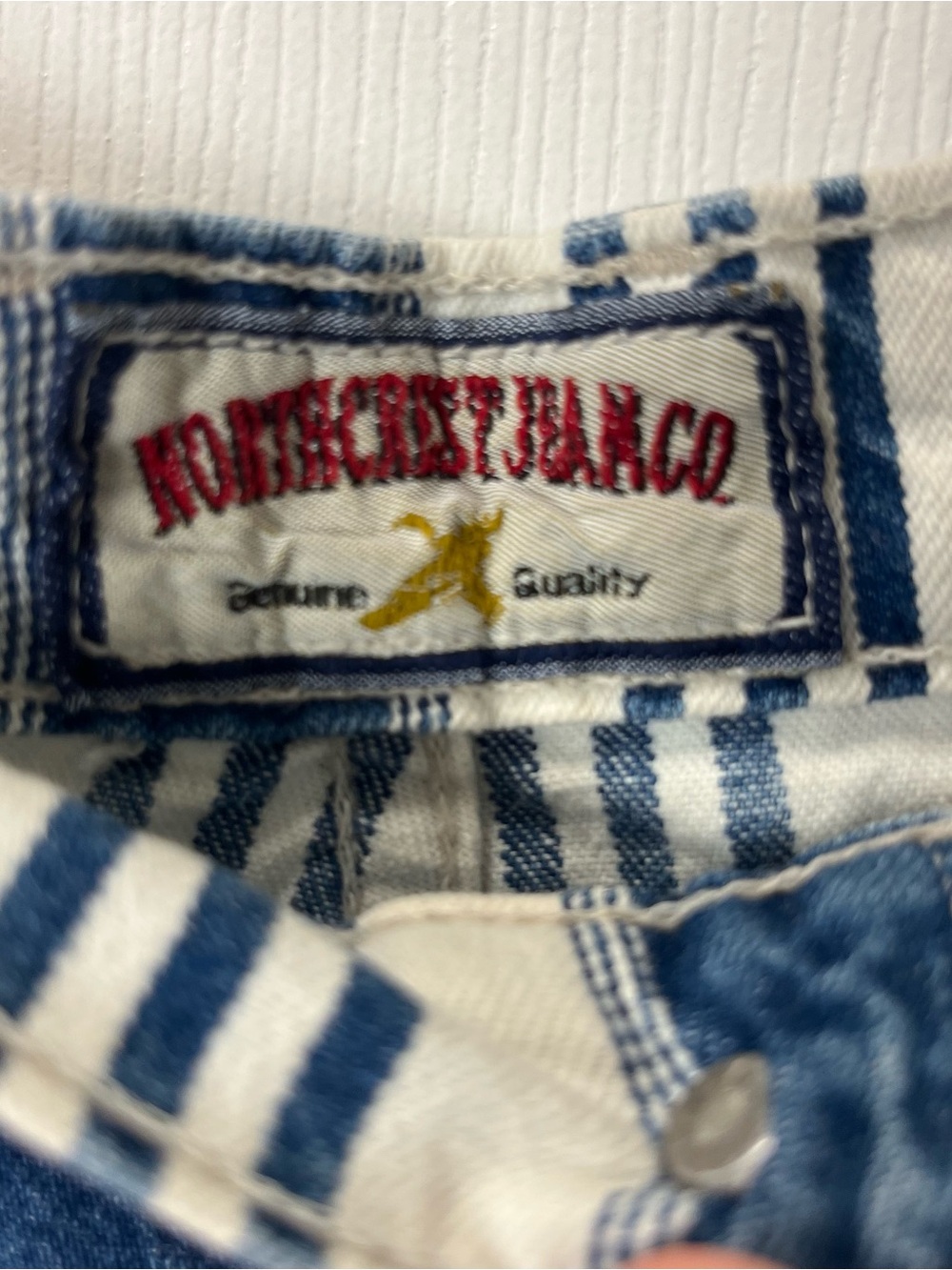 Northcrest Vintage Women Blue and White Stripe High-Waist Bermuda Shorts Size 14 - Picture 4 of 15